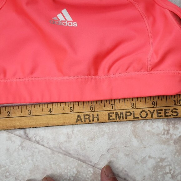 Adidas Mesh Lined Racerback Sports Bra Neon Orange Techfit Control Size S - Picture 7 of 11